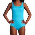 Lands End Women's Tugless Low Leg One Piece Swimsuit 6 Blue Photo 0