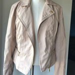 New Look  faux leather moto jacket light pink street wear feminine size S Photo 0