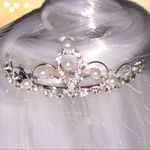 NWT! Silver rhinestone and Pearl tiny tiar… Silver Photo 5