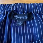 Madewell Navy Blue Silk Satin Balcony Off the Shoulder Top Blouse Ruffle, Size S Photo 6
