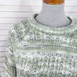 Universal Threads Universal Thread Bell Sleeve Multi Pattern Crewneck Sweater Marled Green Medium Photo 6