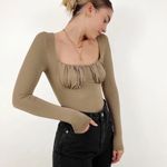 Amazing Lace Better Vibes Brown Long Sleeve Top  Photo 3