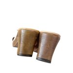 Dansko Neeci Brown Leather Linen Heels Slide Sandals Sz 39 Photo 4