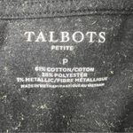 Talbots  Black Metallic Gold Speckled Long Sleeve T-Shirt Top Size Small Petite Photo 6