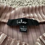 Lulus lilac purple velvet striped long sleeve mock neck top size L Photo 6