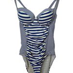 Torrid Women's Blue & White Striped Nautical Sailor One-Piece Swimsuit Size 2X Photo 0