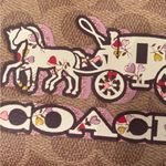 Coach Authentic glitter signature leather Horse & carriage logo wristlet Photo 2