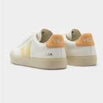 VEJA  9 Womens Campo Chromefree Sneakers in White and Sun Peach Orange Photo 1