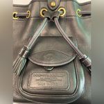 Dooney & Bourke  Black Leather Pull String Bucket Shoulder Handbag VINTAGE Photo 10