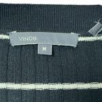 Vince Long Ribbed Cotton Cardigan Women’s Size Medium Black White Striped Photo 5