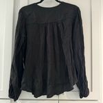 Free People  Faux Wrap Black hi-low Blouse‎ Photo 3