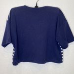 Piccadilly Fashions Vintage Yacht Club Striped Short Sleeve Cropped Top EUC OS Blue Size M Photo 3