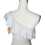 Kona Sol  Target One Shoulder Ruffle Eyelet Bikini Top Padded Size Medium White Photo 9