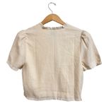 Reformation Bess Linen Top Sugar Ruffle Trim Puff Sleeve size Large NEW $168 Photo 6