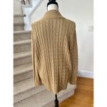 Ralph Lauren  Metallic Gold Sparkle Cableknit Full Zip Long Sleeve Sweater Photo 4