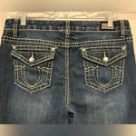 Earl Jean Size 10 Denim Cuffed Capri Button Bling Mid Rise Photo 5