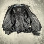 Ital Leather Collection USA Jacket Womens 2XL Black Leather Bomber Edgy Rocker Size 2X Photo 3