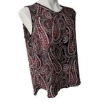 Tommy Hilfiger Navy Paisley Crew Neck Sleeveless Blouse Photo 8