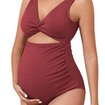 Century Star Maternity Swimsuit One Piece Women's SMALL High Waist Deep Red NEW! Size undefined Photo 0