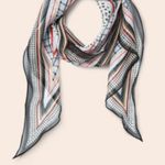 CAbi  Can Do #5948 100% Silk Black, 
White, Red, Pink, Yellow Geometric Scarf Photo 0