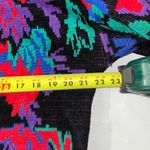 None Vintage Rose Boho Colorful Floral Shimmery Acrylic Sweater Photo 3