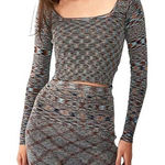 Cotton On Cotton:on Skirt Top Set Bodycon Mini Space Dye Blue Multi Knit S Festival Party Photo 0