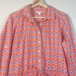 Gap Dress Size Small Geometric Print Button Front Long Sleeve Pink Orange Retro Photo 2