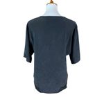 Elizabeth and James  Black Silk V Neck Lace Trim Blouse XS Minimalist Boho Chic Photo 2