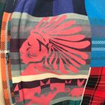 Shaket with hood and zip front with buttons in plaid/Aztec pattern size L Size L Photo 1