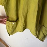 Pegasus 100% Linen Asymmetrical Tunic Top Green Reg One Size Made in India Photo 9
