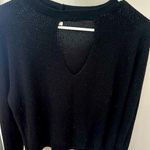 Mi Ami Black Cut Out Neck Light Weight Sweater Top Size L Made in USA Photo 0