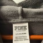 PINK - Victoria's Secret Victorias Secret PINK Grey‎ Fleece Embroidered Floral Rose Hoodie Sweatshirt S Photo 3