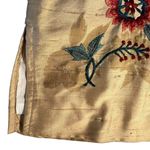 Laura Ashley  Womens Slub Silk Floral Embroidered Shirt Jacket Sz M Cottage Boho Photo 7