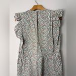 Rebecca Taylor La vie,  Adelie green and salmon floral ruffle shoulder jumpsuit S Photo 5