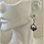 Sterling Silver Claddagh Earrings with Black Onyx Hearts Photo 5