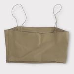 ZARA Like New. Cream Leather Women's Crop Top Photo 4