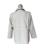 NWT CALLIGRAPHIE Tweed Textured Contrast Stitch Blazer Ivory Black XL Photo 5