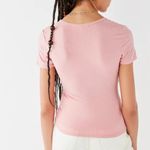 Urban Outfitters TRULY MADLY DEEPLY  Plunging Tee Gray Ribbed V-Neck Y2K Baby Tee Photo 3