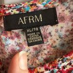 AFRM XL Floral Puff Sleeve Maxi Dress With Left Leg Slit Red Photo 5