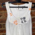 MM Couture  Miss Me White Metallic Beaded Sleeveless Blouse Women's Size Medium Photo 1