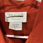 Silk Club Silk Shirt Jacket Button Front Pockets Petite Size Small Orange Photo 1