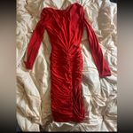 Pretty Little Thing Shape Red Slinky Ruched Mini Dress Photo 2