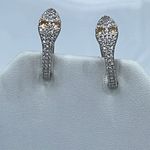 NWT Crystal Avenue silver pave’ CZ snake head earrings Photo 2