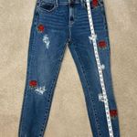 Driftwood Joyce Classic Fit W27 L27 Embroidered Floral Rose Distressed Raw Jeans Photo 3