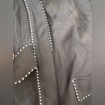 Jonathan Simkhai Black Long Sleeve Faux Belted Shirt Dress w/ White Trim Small Photo 6