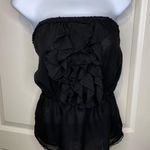 Bebe 2B Strapless Ruffle Top Black Size Medium Photo 0
