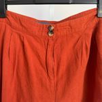 Modcloth  Womens Plus Size‎ 18W Orange Linen Blend High Waist Pleated Shorts Photo 1