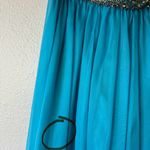 Sherri Hill Turquoise Blue Strapless Rhinestone Gown Plus Size 16 Photo 7