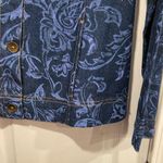 NWT Gunit Size L Cotton Painted Blue Paisley Button Front Denim Jacket Pockets Size L Photo 5