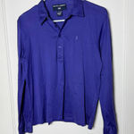 Ralph Lauren Vintage Y2K Polo Sport Purple Cotton Long Sleeve Polo Shirt Small Photo 0